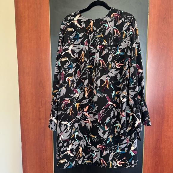 Melissa McCarthy Seven 7 High Low Tunic Shirt Long Sleeve Birds Size 2X Swallows - Picture 7 of 14